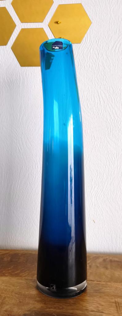 Vase en verre bleu élégant, Maison & Meubles, Accessoires pour la Maison | Vases, Comme neuf, Bleu, Enlèvement
