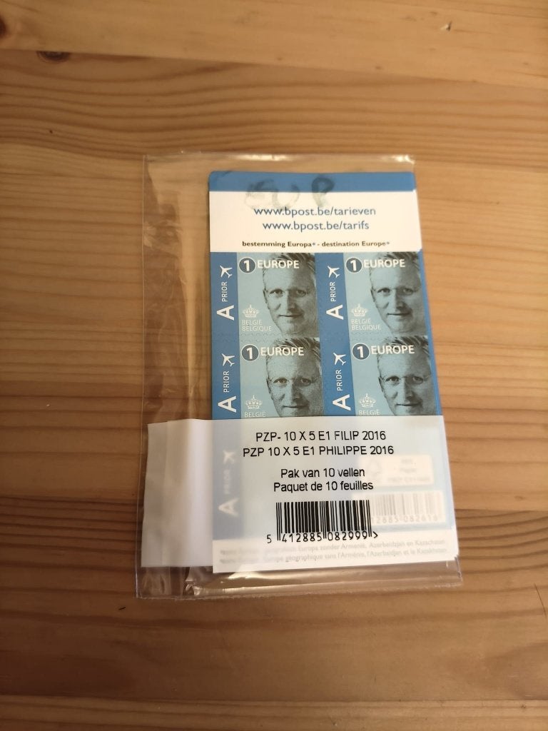 Timbres Europe Prior Bpost – 50 timbres neufs non oblitérés, 1 Autocollant, Non oblitéré, Envoi, Neuf