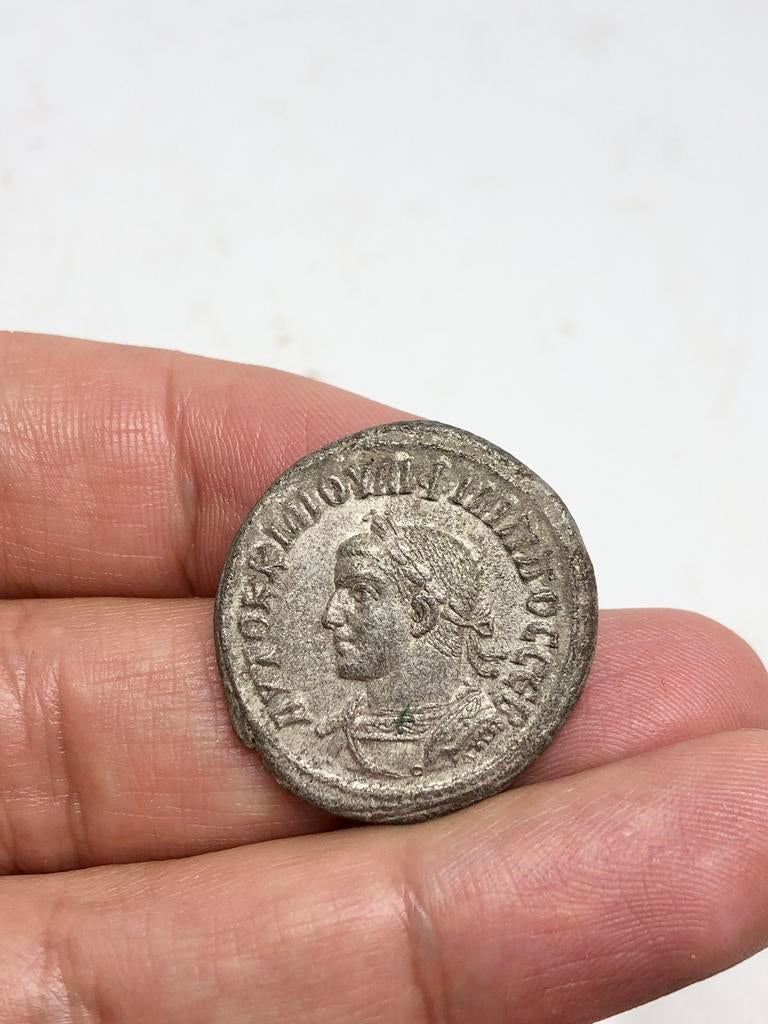 Romeinse munten Filips II, Tetradrachme van Antiochië, Syrië, Ophalen of Verzenden, Overige landen, Losse munt, Zilver