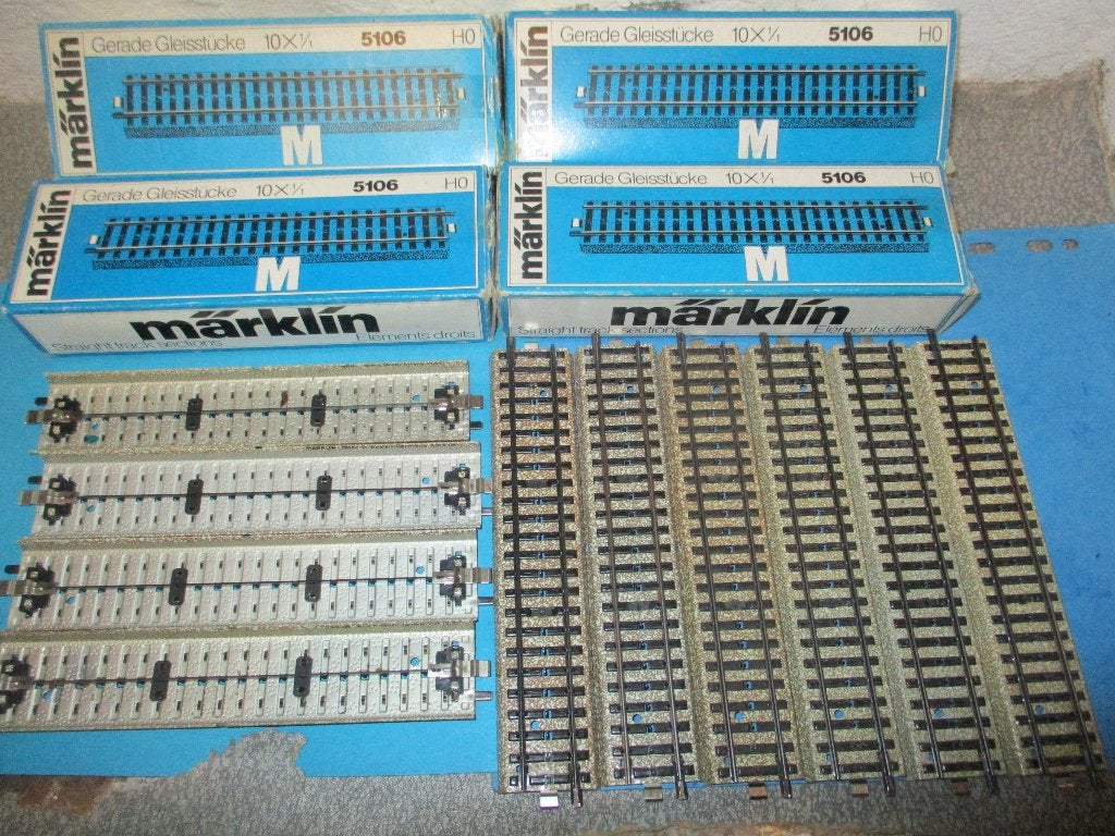 Marklin lot de 40 rails droits 5106 Neufs !, Enlèvement ou Envoi, Neuf, Rails, Märklin