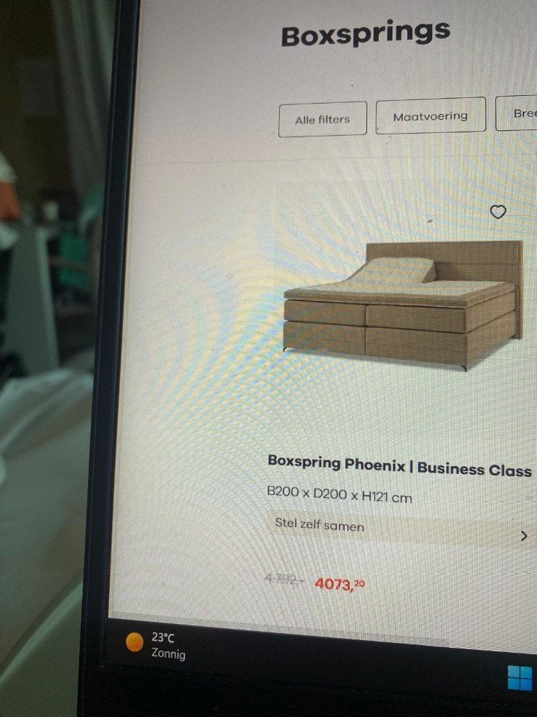 Boxspring 200 x 200, Ophalen, Tweepersoons, Zo goed als nieuw, Overige maten
