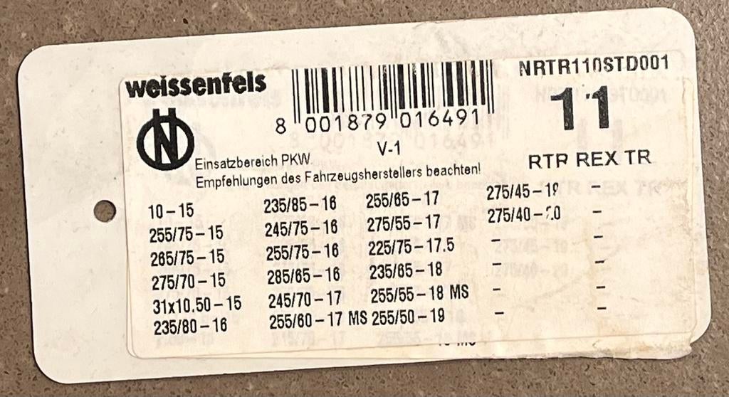 Sneeuwkettingen WEISSENFELS RTR REX TR 11 4*4 voor SUV, Ophalen