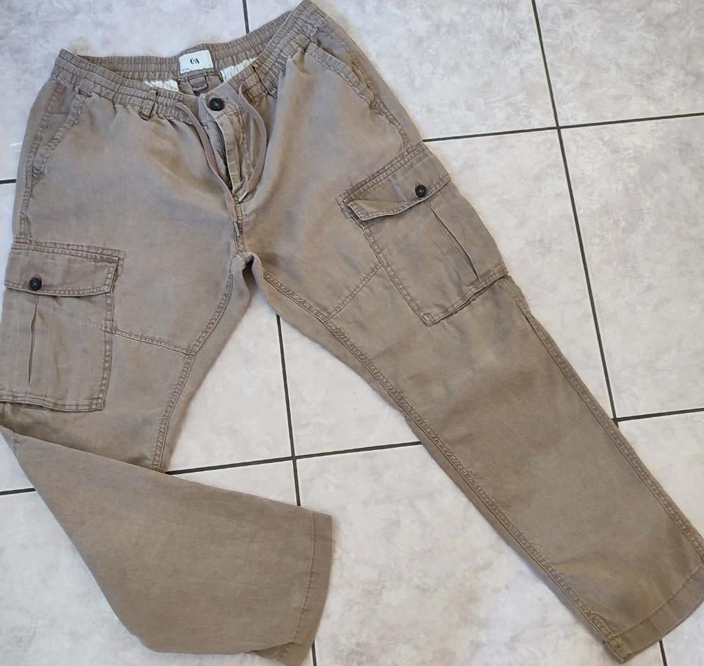 cargobroek C&A maat L, Kleding | Heren, Broeken en Pantalons, Bruin, Overige maten, Gedragen, C&A