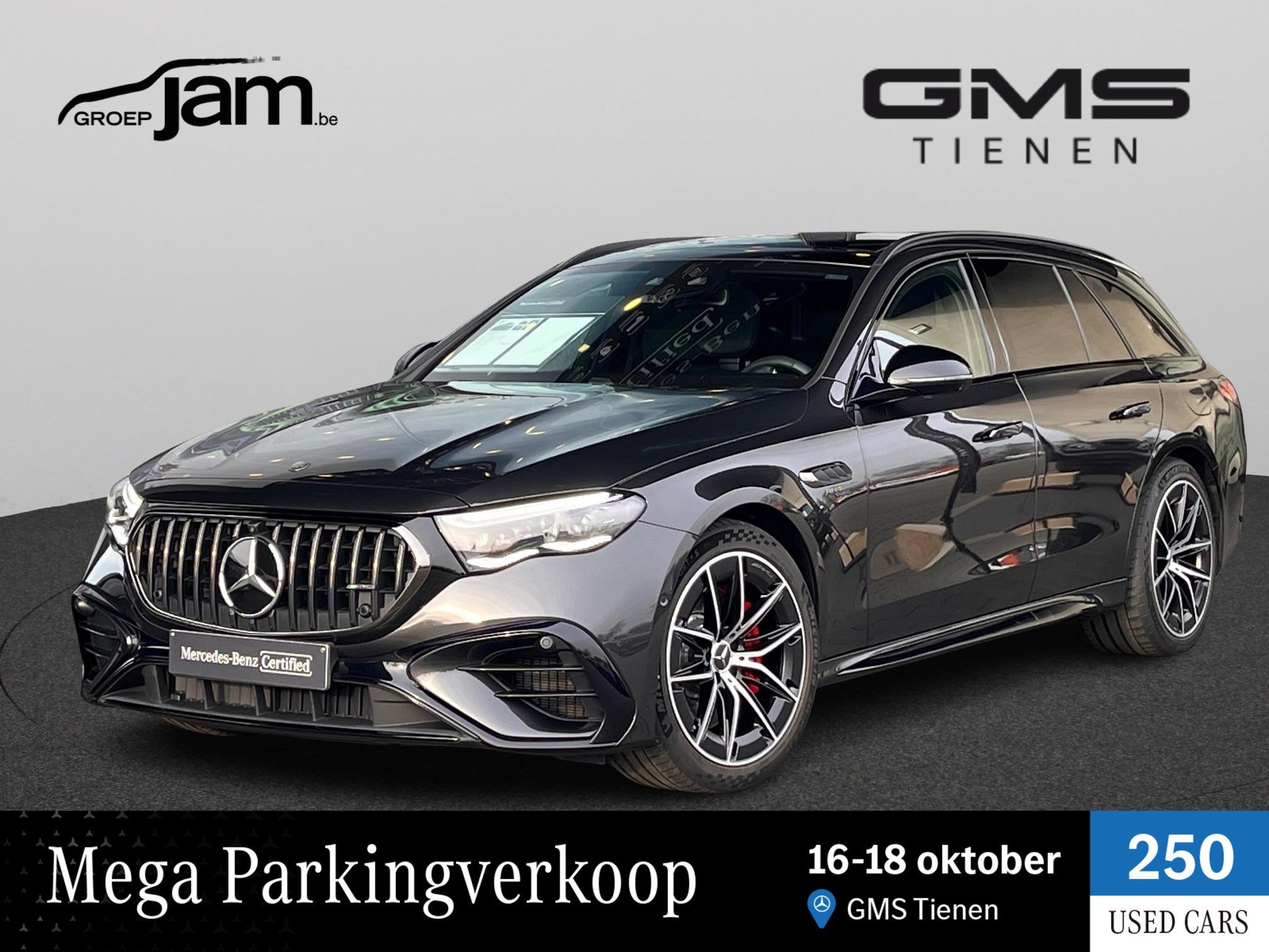 Mercedes-Benz E 53 HYBRID 4M+ AMG /Pano/Hyperscr, Auto's, Automaat, Stof, Gebruikt, Zwart