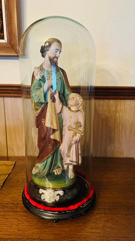 Sint-Antonius onder stolp, Antiek en Kunst, Antiek | Religieuze voorwerpen, Ophalen