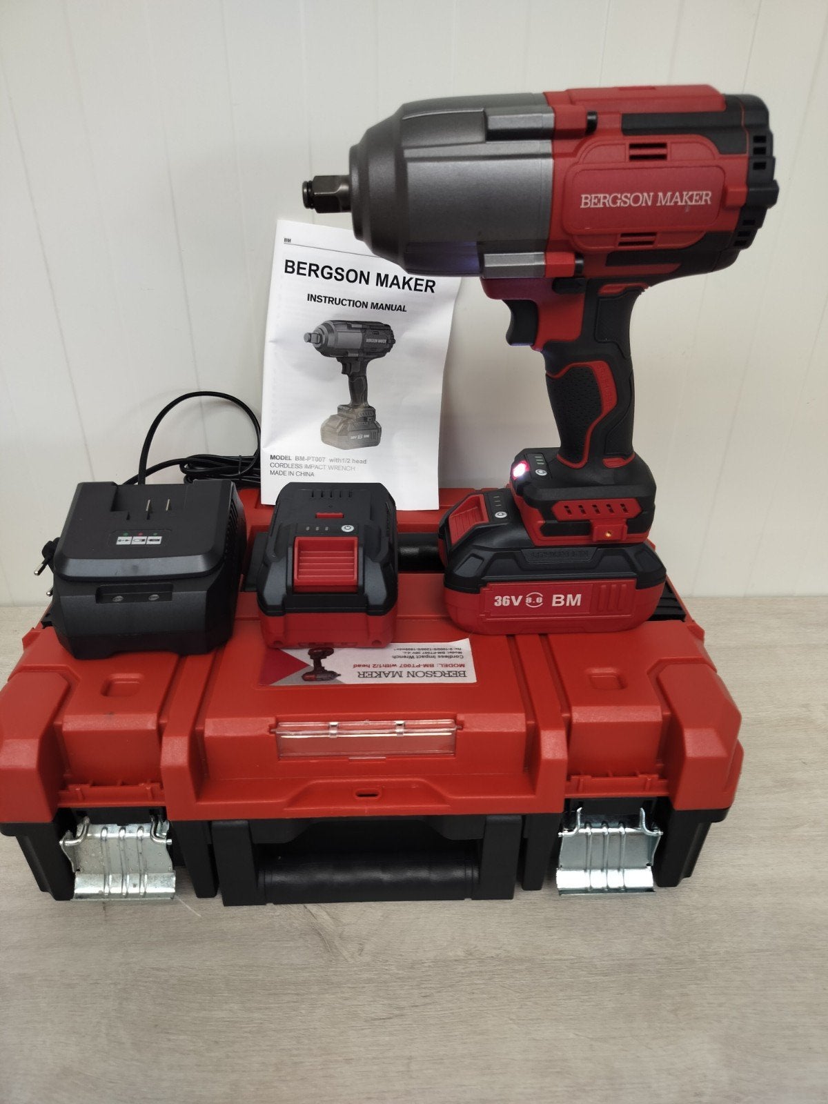 Profession. Bergson BM-PT07 Accu Slagmoersleutel 36V 1200 NM, Auto diversen, Ophalen, Nieuw