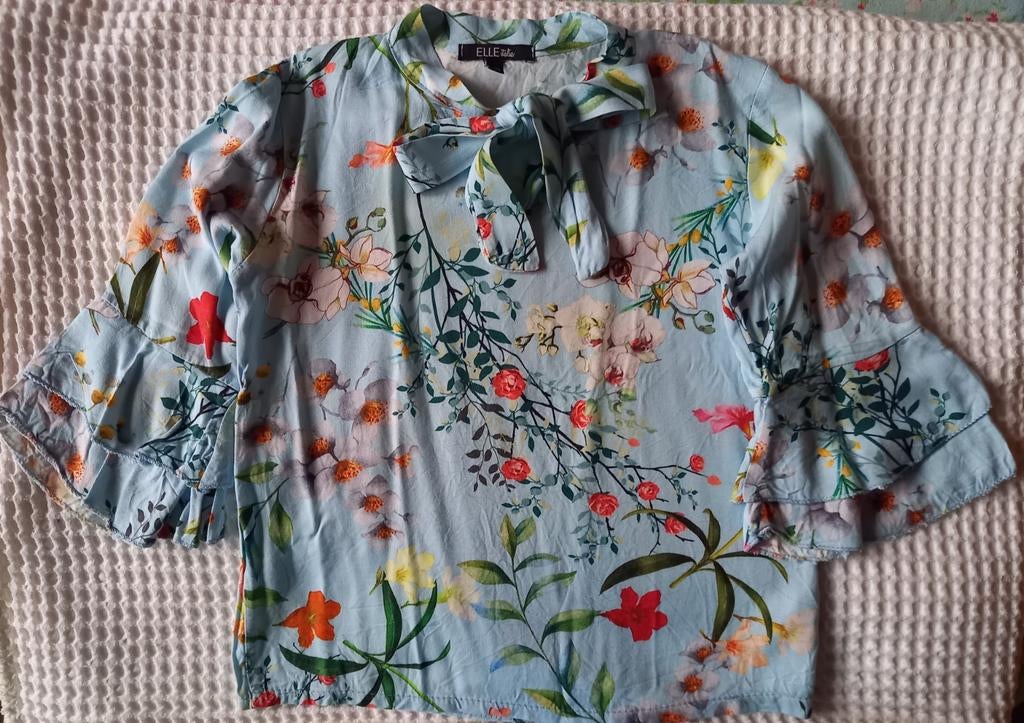 Blauw lentebloesje maat 140, Kinderen en Baby's, Kinderkleding | Maat 140, Meisje, Overhemd of Blouse, JBC, Ophalen of Verzenden