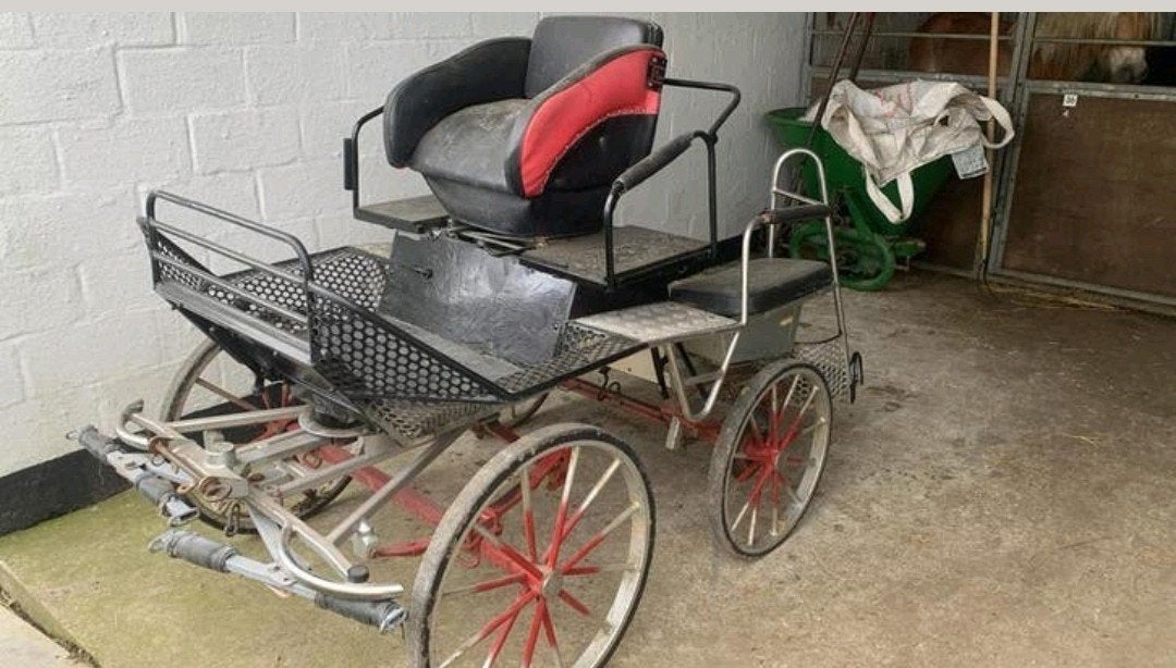 Shetlander koets/menwagen, Utilisé, Calèche marathon, Poney, Fermé(e)