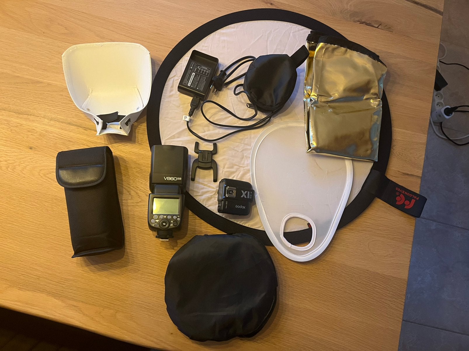Godox V860II N, X1T N, met veel extra’s, Nikon, Externe flitser, Nieuw, Ophalen of Verzenden
