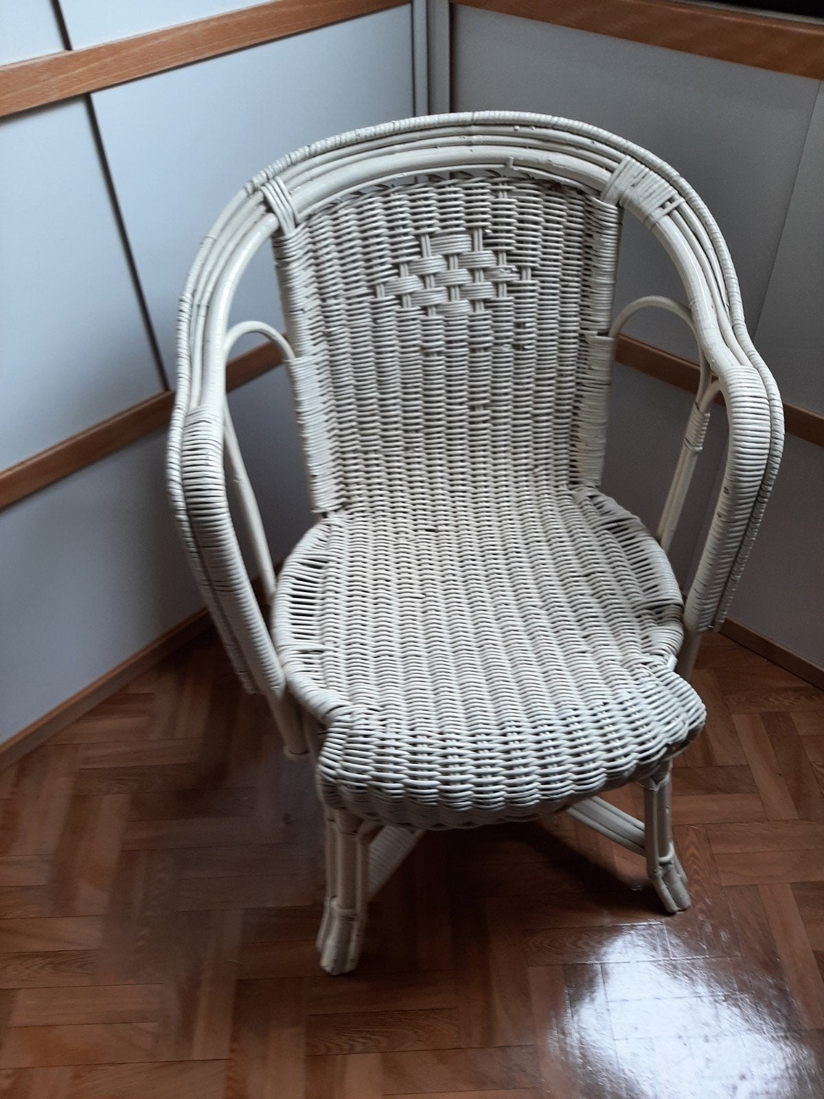 Rieten witte stoel, Huis en Inrichting, Stoelen, Ophalen