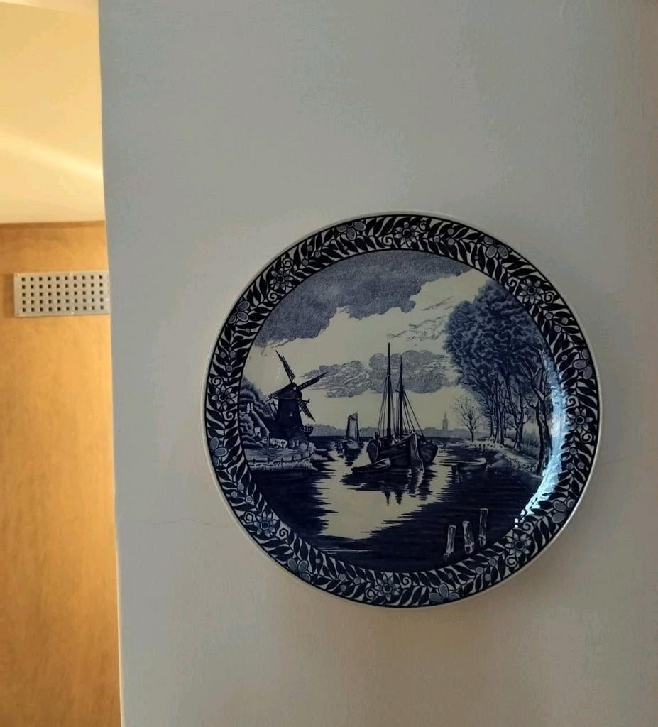 Delfts blauw aardewerken sierbord, Antiek en Kunst, Ophalen