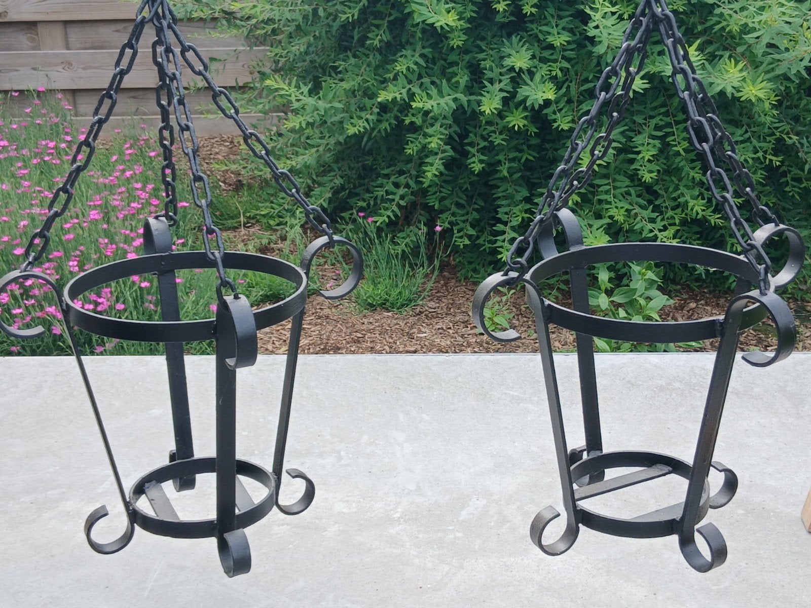 Paar smeedijzeren plantenhangers, Tuin en Terras, Bloembakken en Plantenbakken, Binnen, Tuin, Ophalen of Verzenden