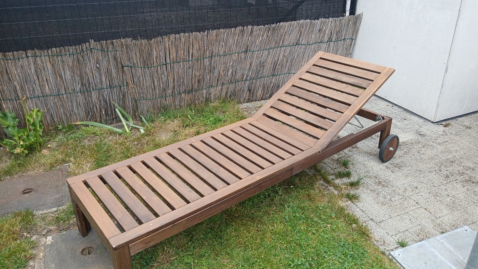 Ikea houten ligbed, goede staat., Ophalen, Verstelbaar