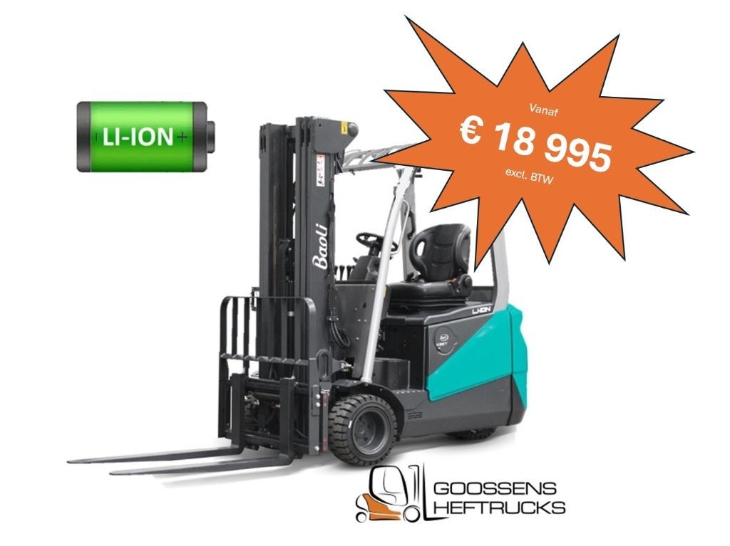 Nieuwe elektrische heftruck Li-ion 1.5 ton - triplex mast!, Articles professionnels, Machines & Construction | Chariots élévateurs & Transport interne