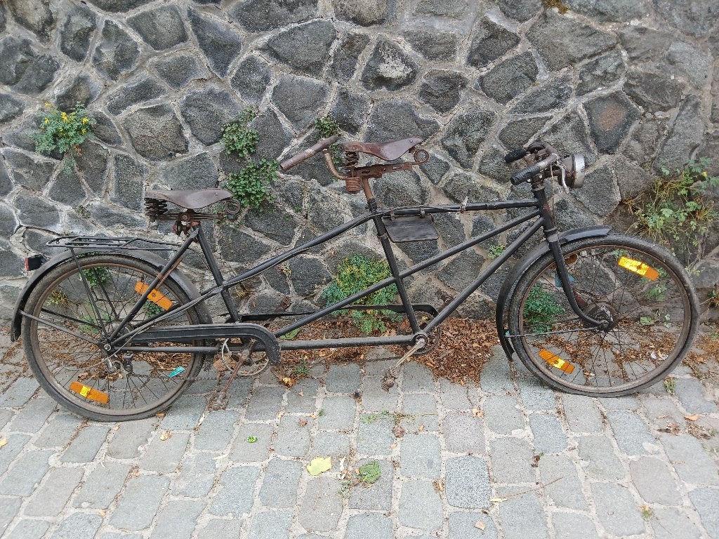 Vélo tandem Vintage Cycle Delhaye Tournai, Vélos & Vélomoteurs, Enlèvement, Utilisé, Frein à tambour