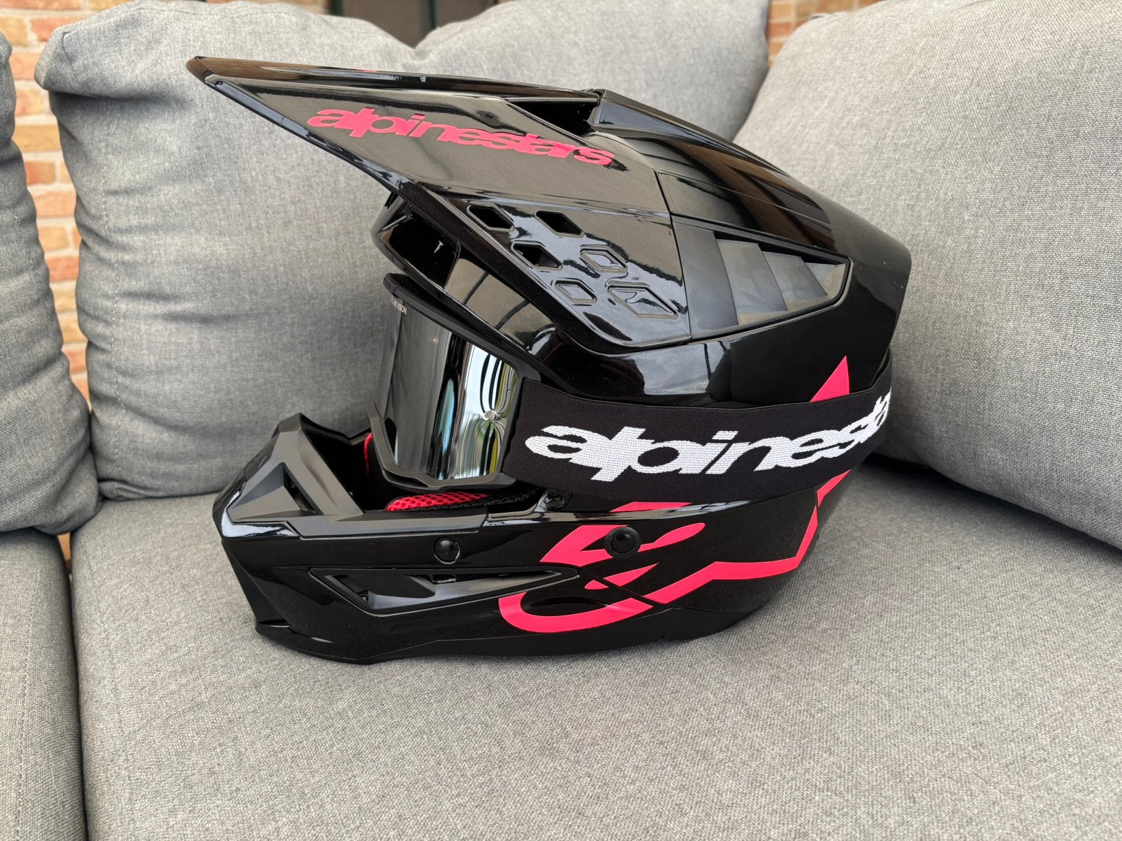 Alpinestars moto helmen, Motoren, Ophalen of Verzenden, Tweedehands, Offroadhelm