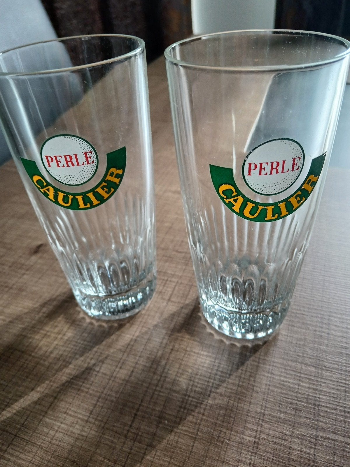 2 verres vintage Perle Caulier, Collections, Enlèvement ou Envoi, Comme neuf, Verre ou Verres