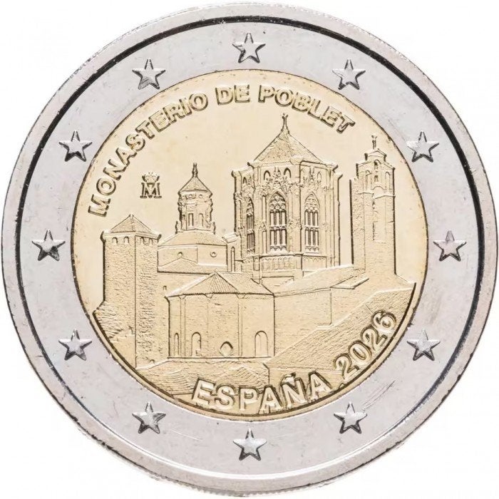 2 euro Spanje 2026 Poblet UNC, Postzegels en Munten, Munten | Europa | Euromunten, Ophalen of Verzenden, Spanje, 2 euro, Losse munt