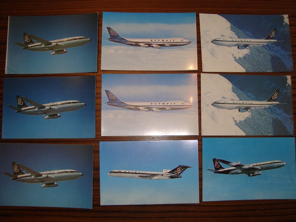 9 postkaarten van Olympic Airways — luchtvaartcollectie, Verzamelen, Postkaarten | Buitenland, Ophalen of Verzenden, 1960 tot 1980