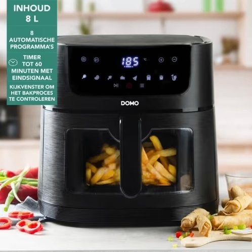 huishouden. domo airfryer, Ophalen, Overige typen, Zo goed als nieuw, Zwart