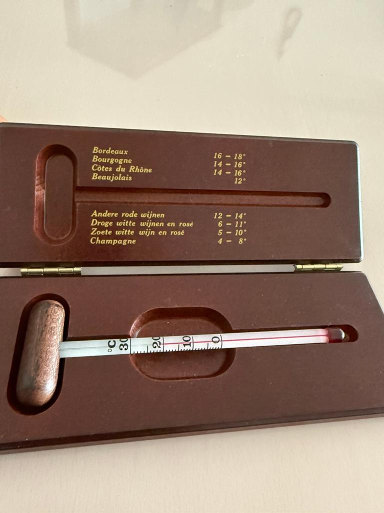 Vintage Wooden Wine Thermometer Box–C.Wine Lover’s Accessory, Ophalen of Verzenden, Nieuw