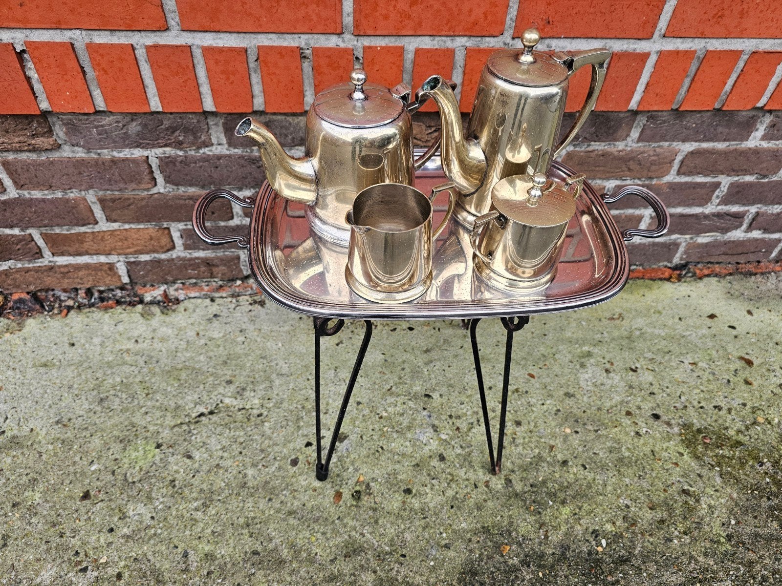 verzilverd koffieservies, Antiek en Kunst, Ophalen, Zilver