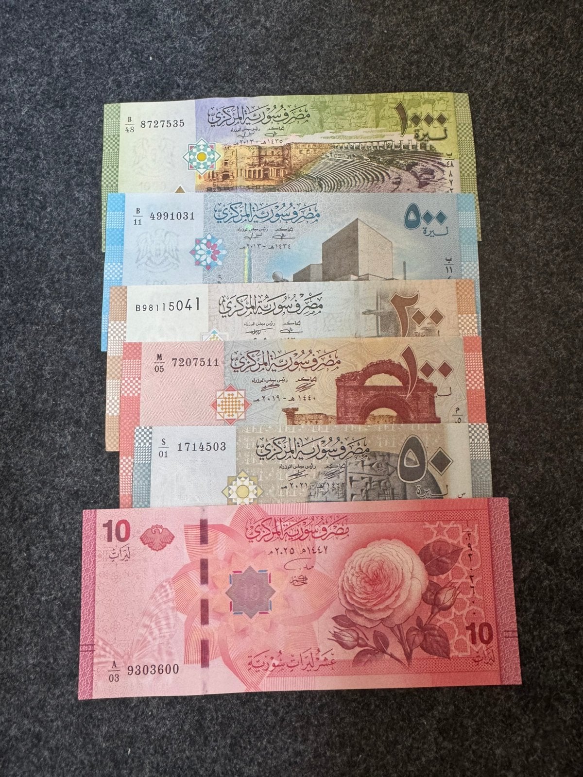 set Syrische bankbiljetten UNC, Timbres & Monnaies, Billets de banque | Asie, Envoi