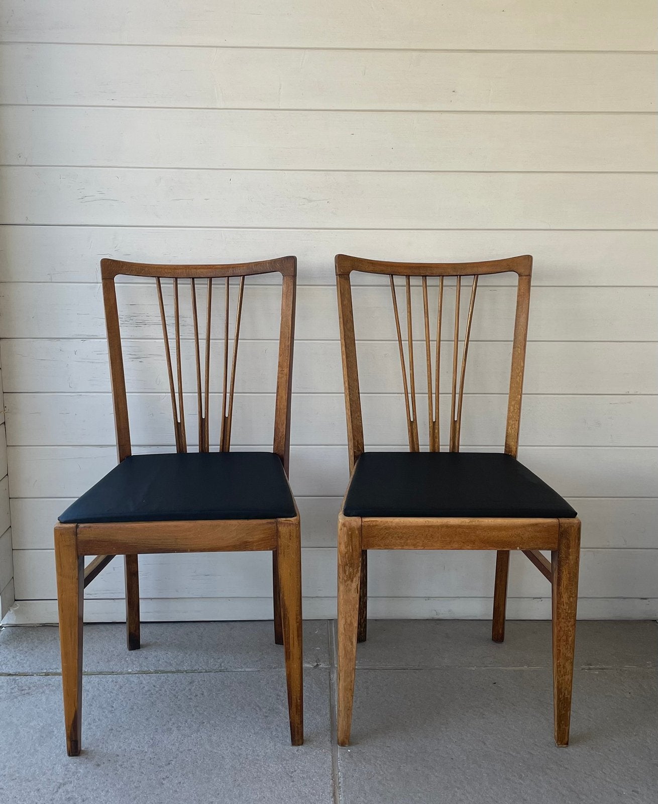 Paar vintage stoelen, Huis en Inrichting, Ophalen, Gebruikt, Twee, Zwart