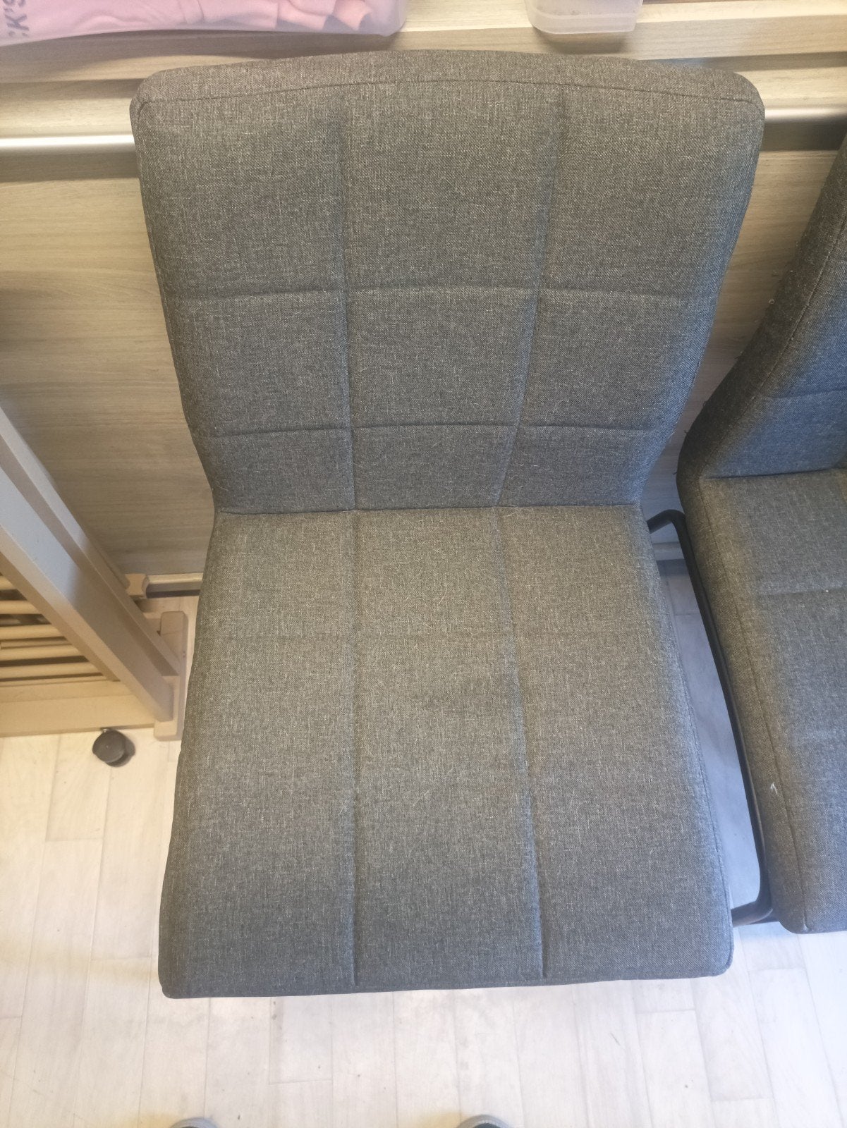 4 eetstoelen grijs stof, Maison & Meubles, Enlèvement, Gris, Tissus