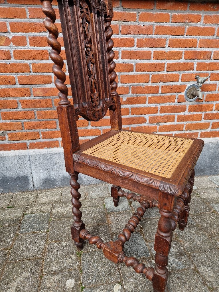 Antieke Victoriaanse gotische eiken stoelen, Antiek en Kunst, Ophalen of Verzenden