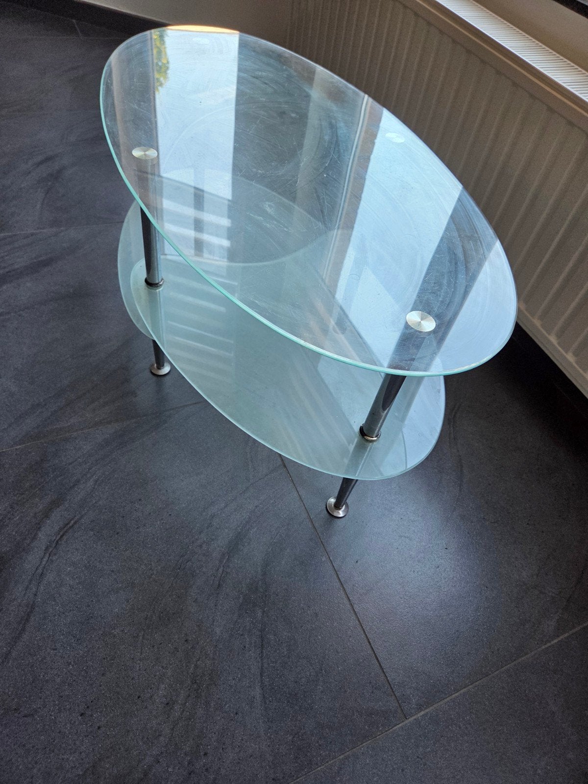 table basse en verre, Maison & Meubles, Enlèvement, Utilisé, Ovale, Verre
