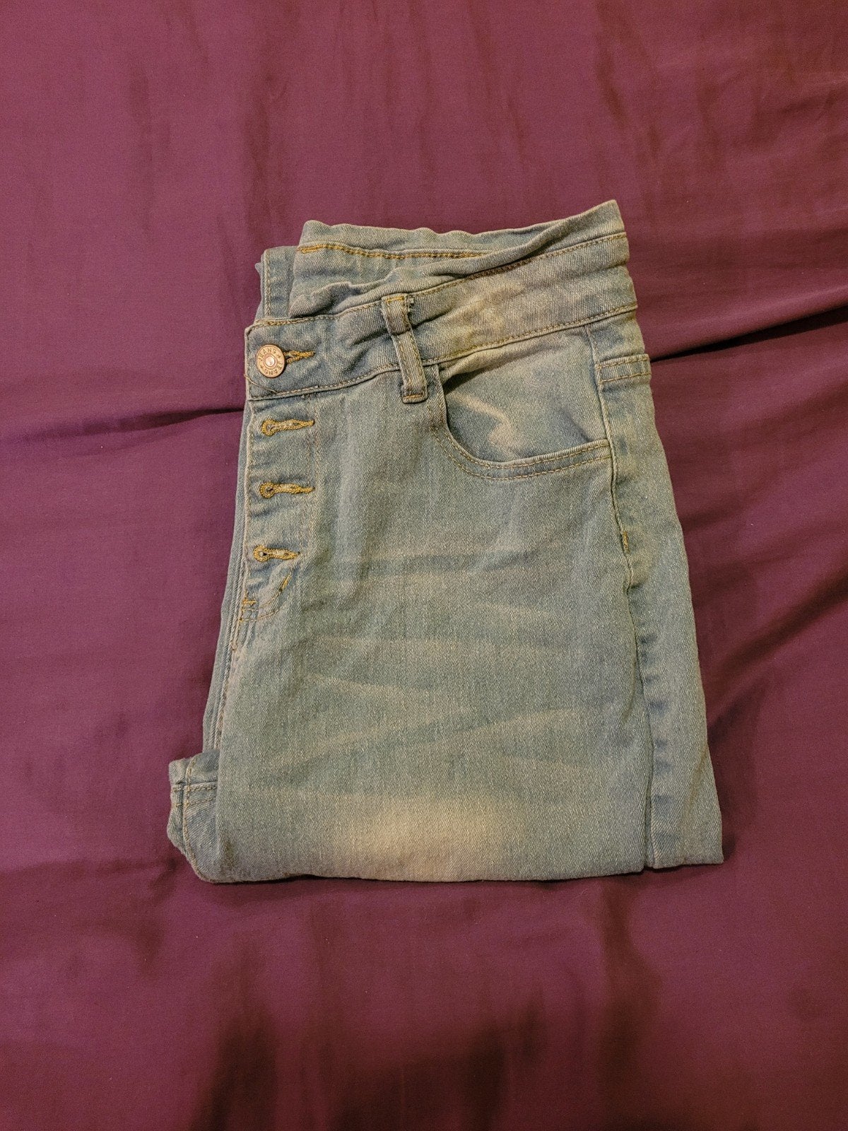 Trendy Lichtblauwe Flared Jeans met Knopenrij, Tienermaat XL, Kleding | Dames, Cutie, Ophalen of Verzenden, Nieuw, Blauw