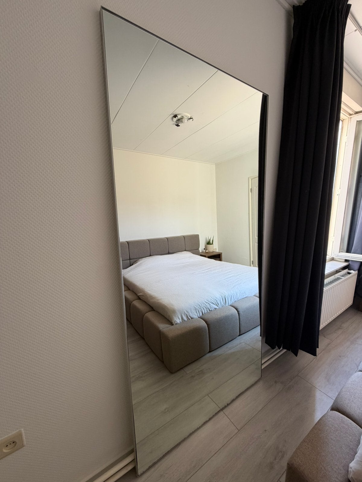 Grote design spiegel – 100  200 cm, Huis en Inrichting, Woonaccessoires | Spiegels, Ophalen, 200 cm of meer, Zo goed als nieuw