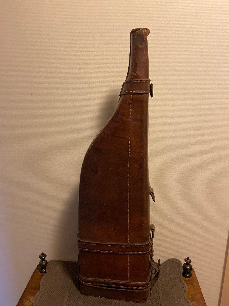 Antieke lederen  jachtgeweertas, Antiek en Kunst, Ophalen