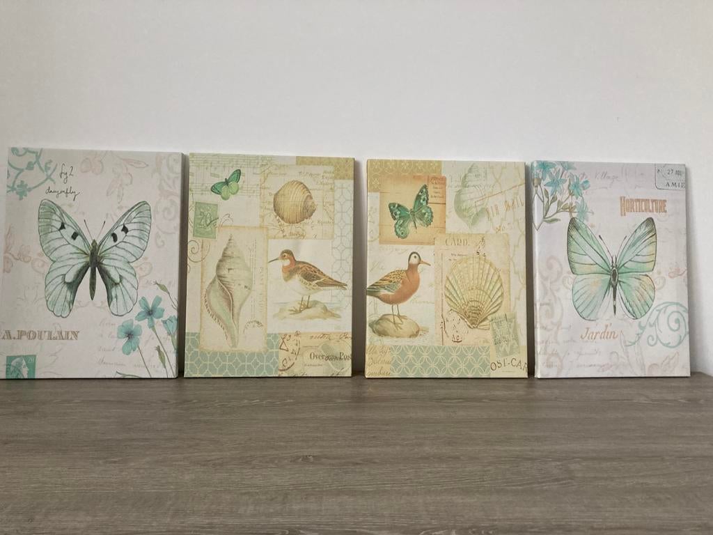 Set van 4 canvassen, Antiek en Kunst, Ophalen of Verzenden