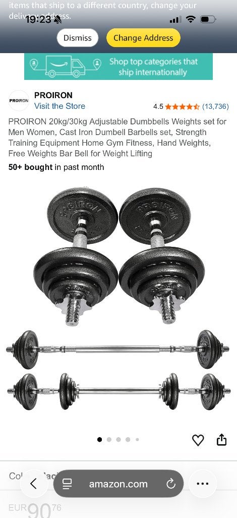 Set d'haltères Proiron 20 kg en fonte 2 en 1 réglables, Enlèvement, Utilisé, Set d’haltères