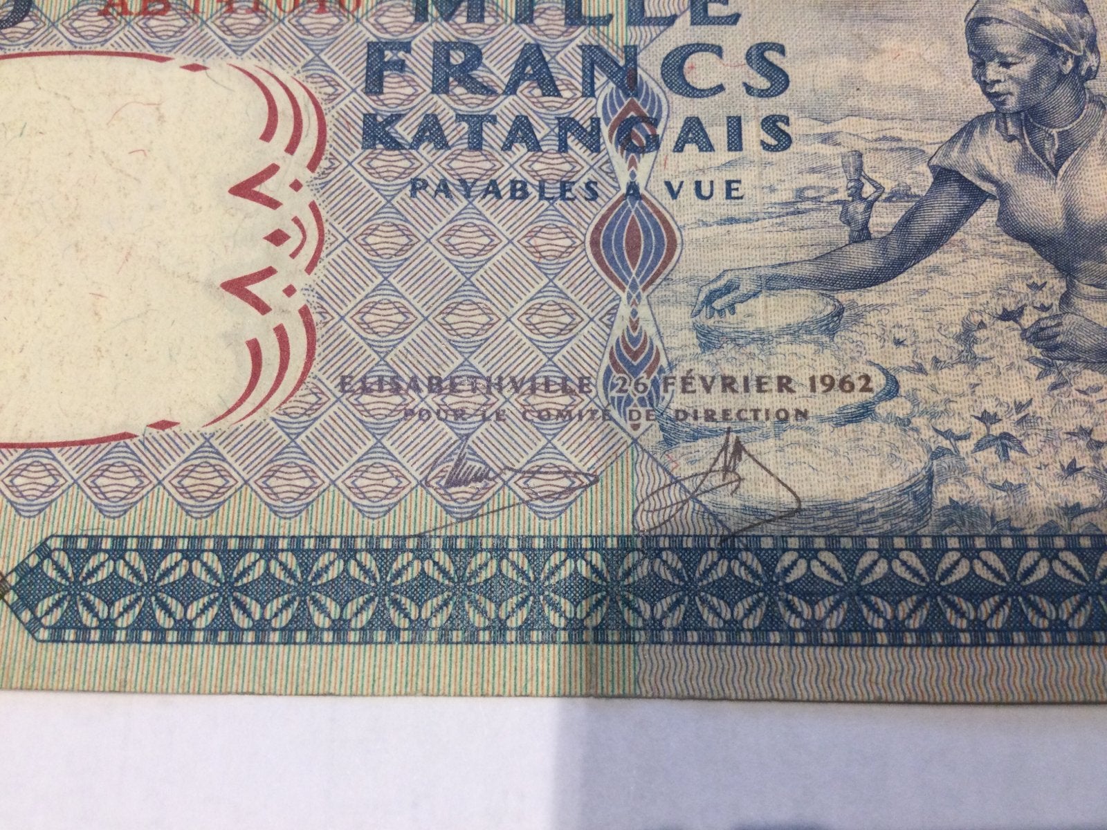 Katanga 1000 Frank 1962, Postzegels en Munten, Ophalen of Verzenden