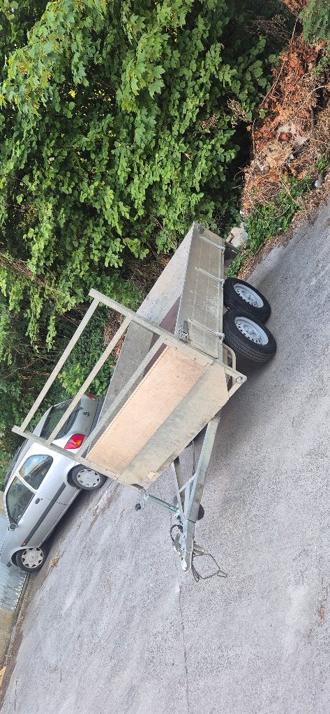 Remorque double essieux 750kg Aluminium 2,55cm/1,55cm, Ophalen of Verzenden, Zo goed als nieuw
