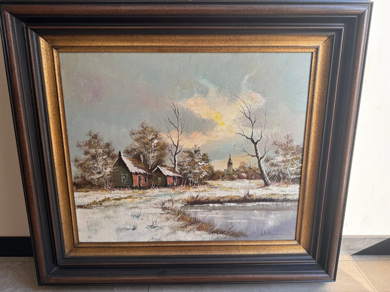 Landschapsschilderij, Antiek en Kunst, Kunst | Schilderijen | Klassiek, Ophalen, Doek, Landschap, Klassiek
