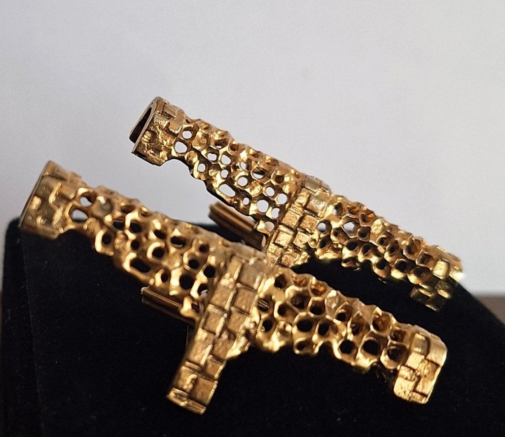 Vintage designer manchetknopen in perfecte staat, Handtassen en Accessoires, Antieke sieraden, Verzenden, Goud, Manchetknopen