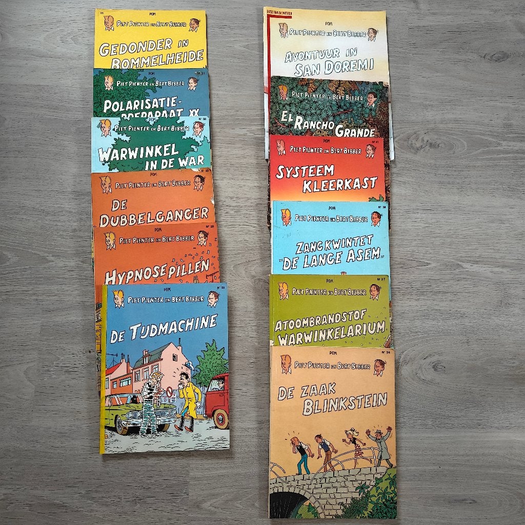 12 strips Piet Pienter en Bert Bibber, Boeken, Gelezen, Verzenden, POM, Meerdere stripboeken