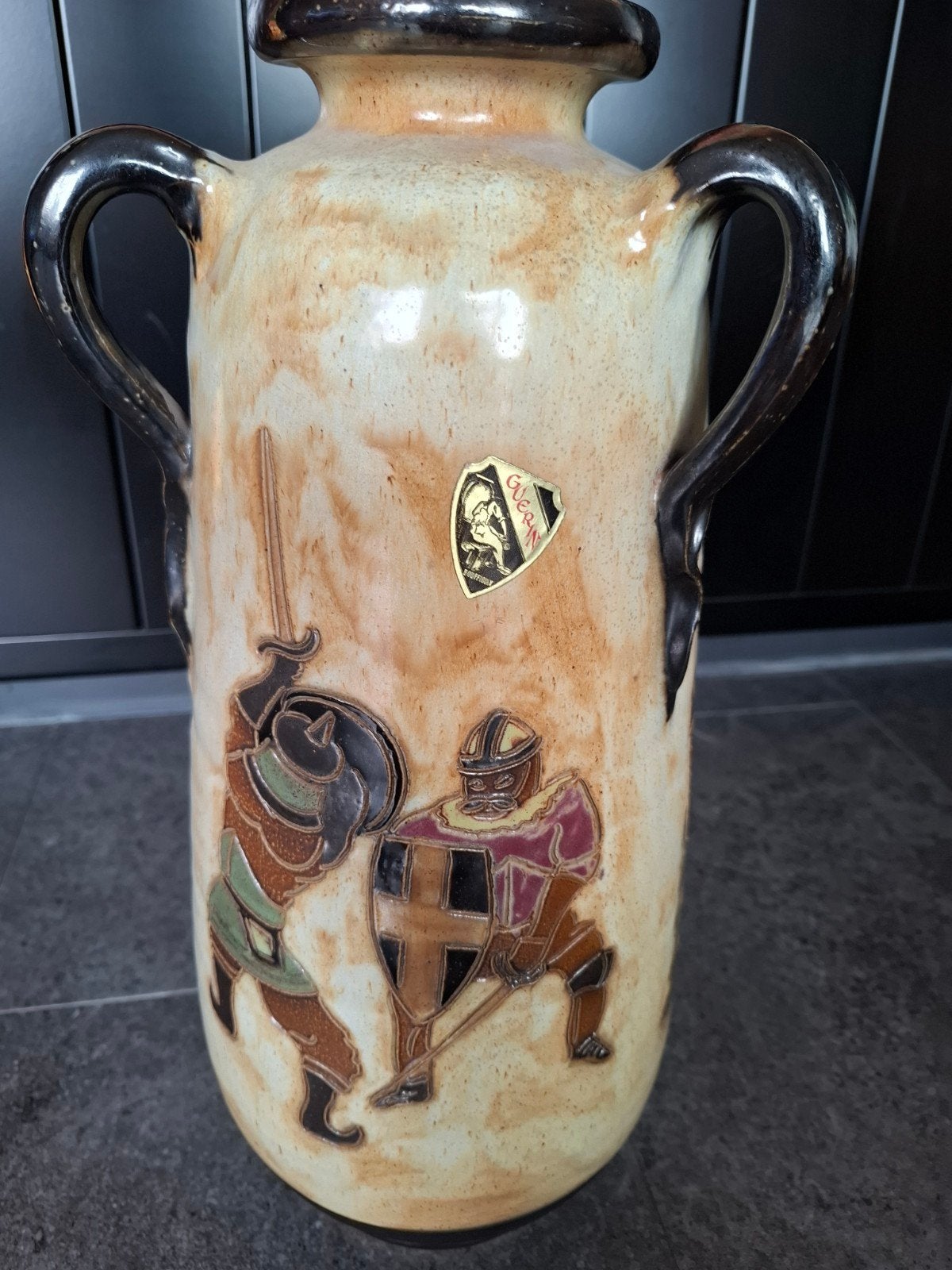 Grès R.Guerin Bouffioulx vase 3 ances de 40cm, Enlèvement ou Envoi