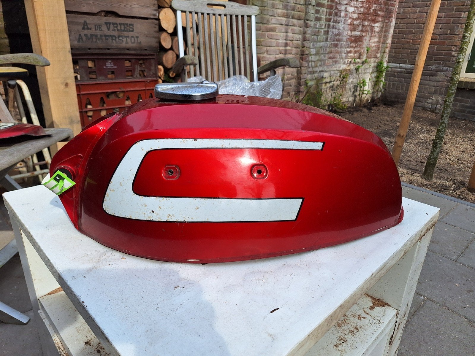 Réservoir et couvercles latéraux Morini Strada '74 en peintu, Motos, Enlèvement ou Envoi, Utilisé
