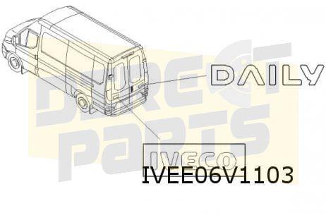 Embleem tekst Links achter ''IVECO"  Origineel   5801815871, Neuf, -, -, Autres marques automobiles