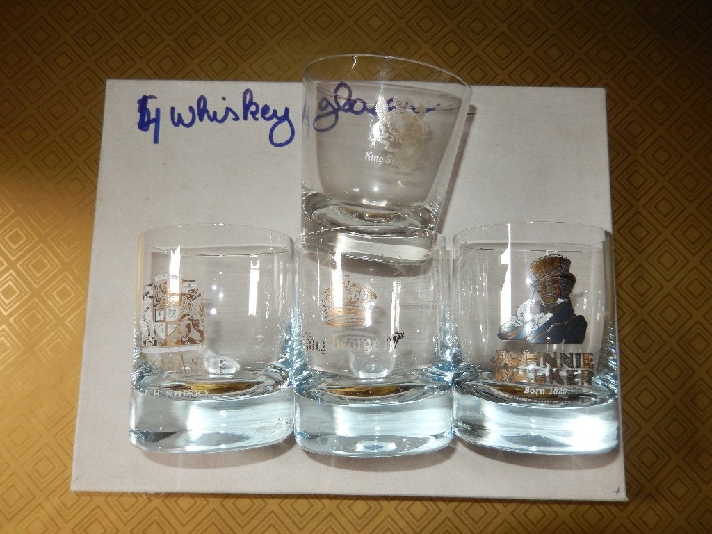 4 WHISKY GLAZEN, Ophalen of Verzenden, Gebruikt, Overige typen