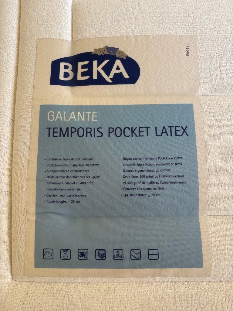 Matelas et sommier tapissier BEKA, Maison & Meubles, 90 cm, Enlèvement, Sommier, Une personne