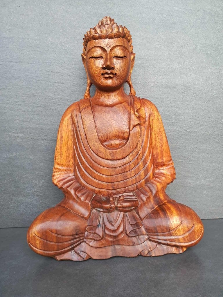 Bouddha en bois/fait main/Dhyāna Mudrā - 42 cm/Asie/zen, Maison & Meubles, Neuf, O, Enlèvement ou Envoi, Marron