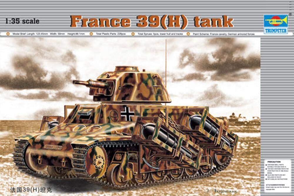TRUMPETER 00352 FRANCE 39(H) TANK SA 38 37MM GUN éch. 1/35, Hobby & Loisirs créatifs, Modélisme | Voitures & Véhicules, Neuf, Autres marques