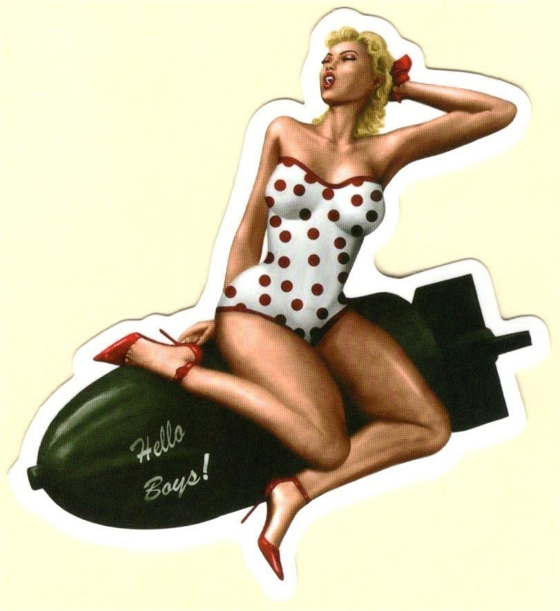 Pin Up Girl Hello Boys sticker #205, Verzamelen, Verzenden, Nieuw