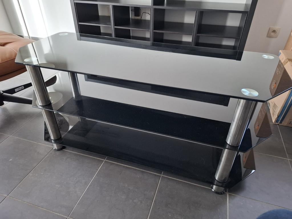Tv meubel / salontafel van glas, Enlèvement, Comme neuf, Verre